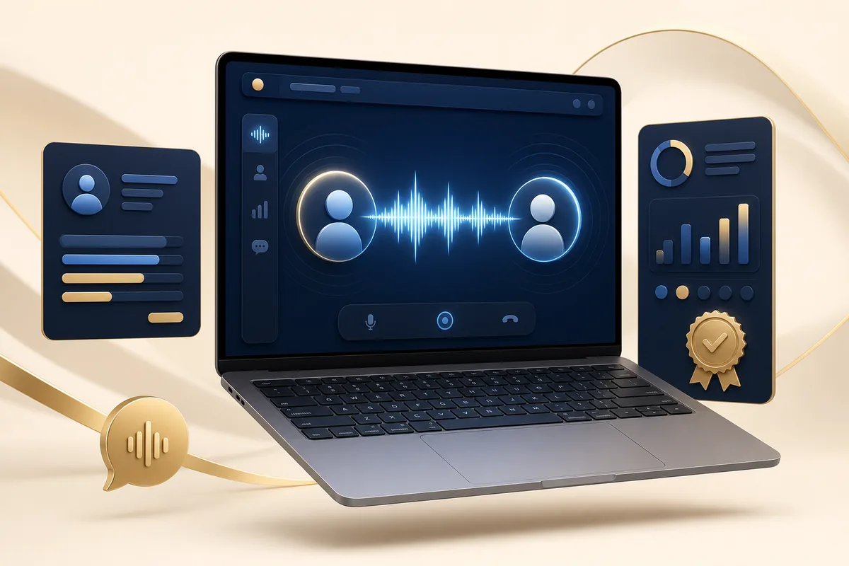 Orborix Scout: entrevistas por voz e informes en una laptop